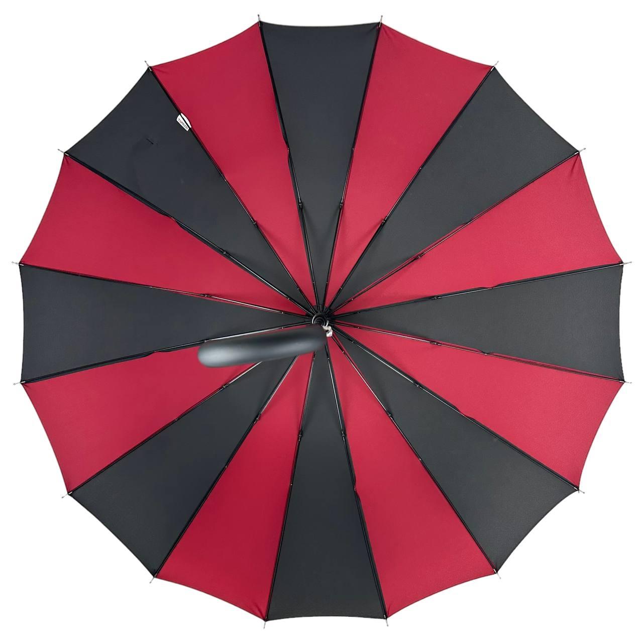 Жіноча парасолька-палиця напівавтомат Toprain 98 см бордова - фото 5