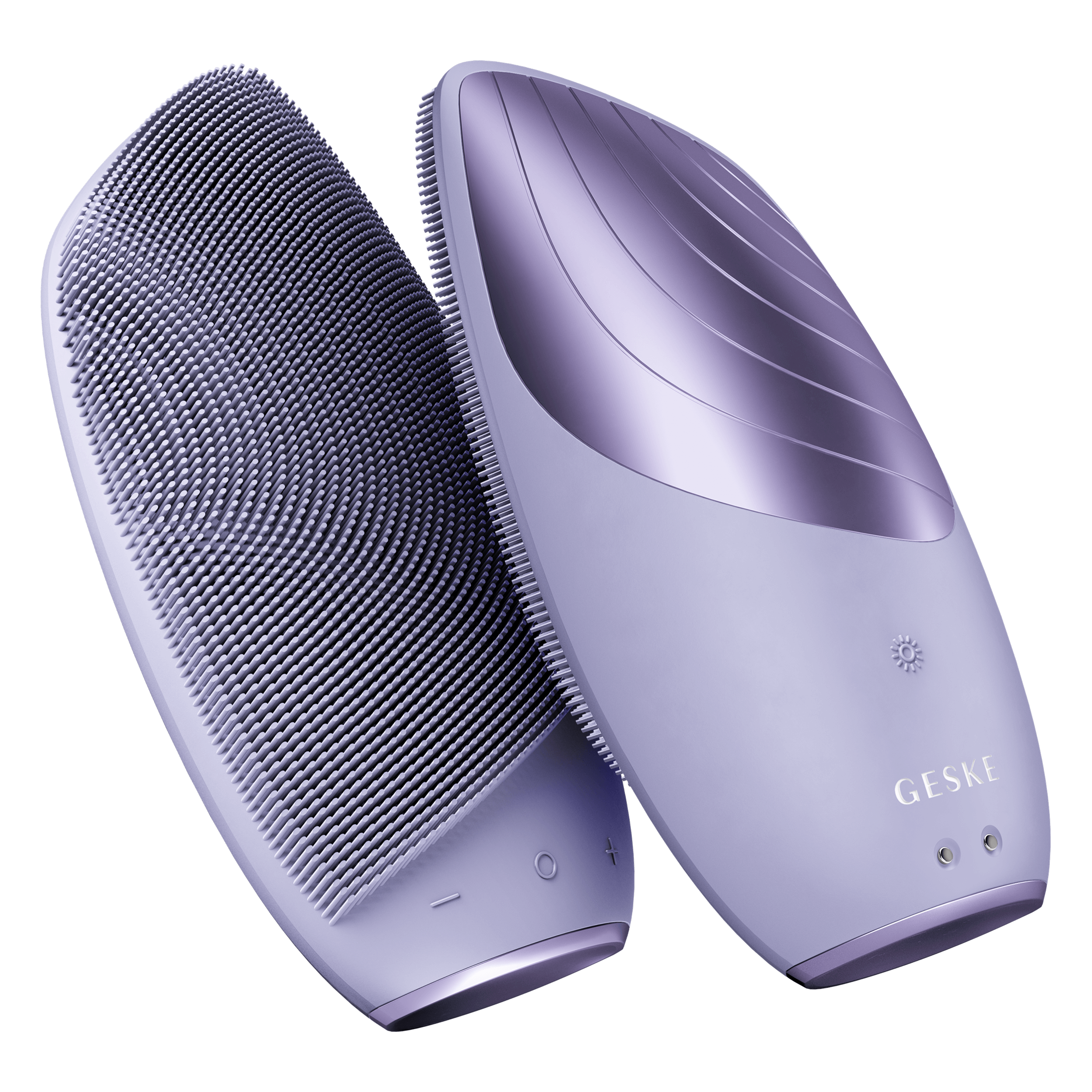 Електронна звукова термощітка для обличчя GESKE Sonic Thermo Facial Brush 6 в 1 фіолетова - фото 2