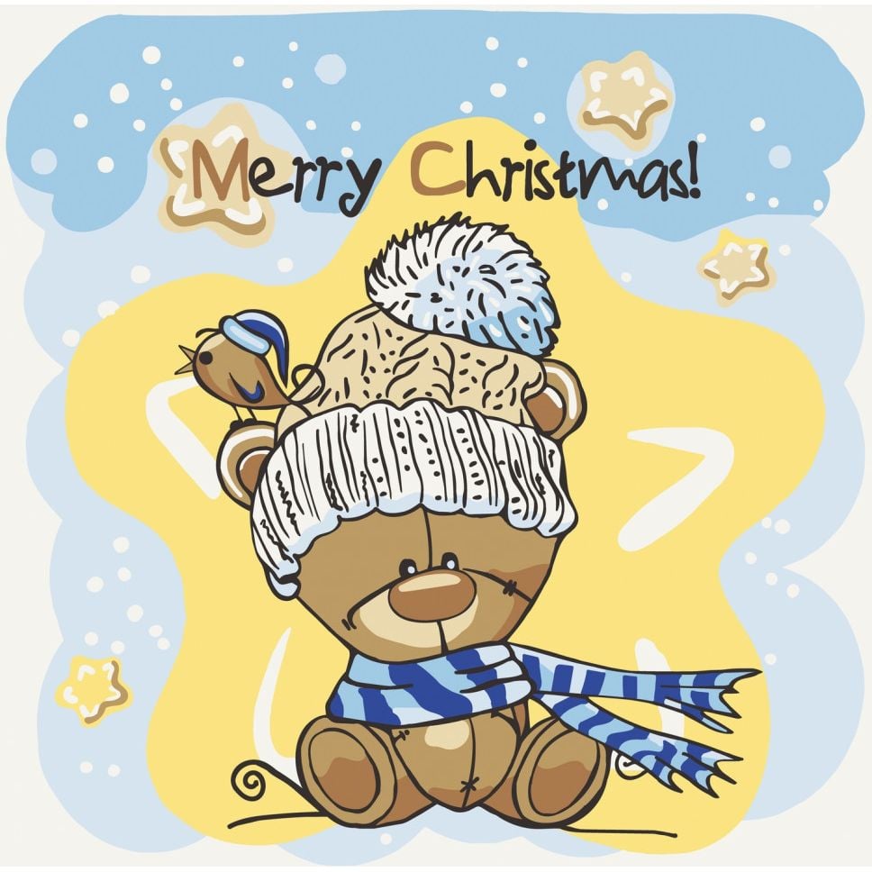 Картина по номерам ArtCraft Рождественский мишка 30x30 см (15552-AC) - фото 1