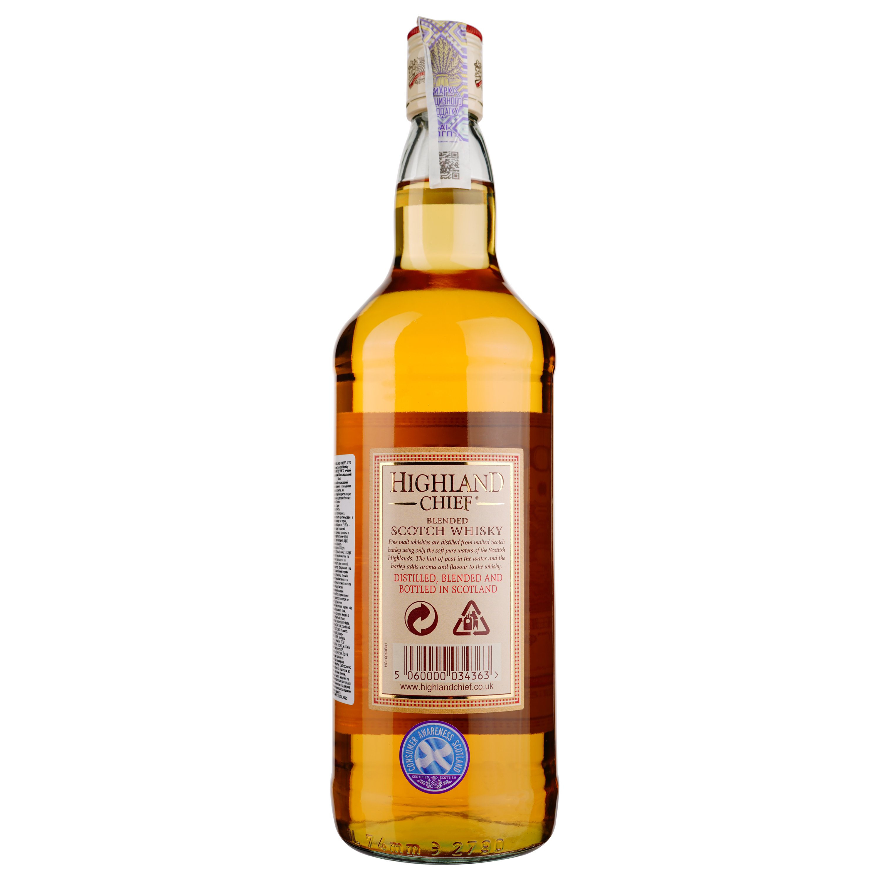 Виски шотландский Highland Chief 3 YO blended 40%, 1 л - фото 2