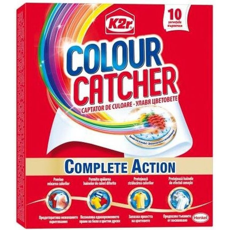 Салфетки для машинной и ручной стирки K2r Colour Cather 10 шт. - фото 1