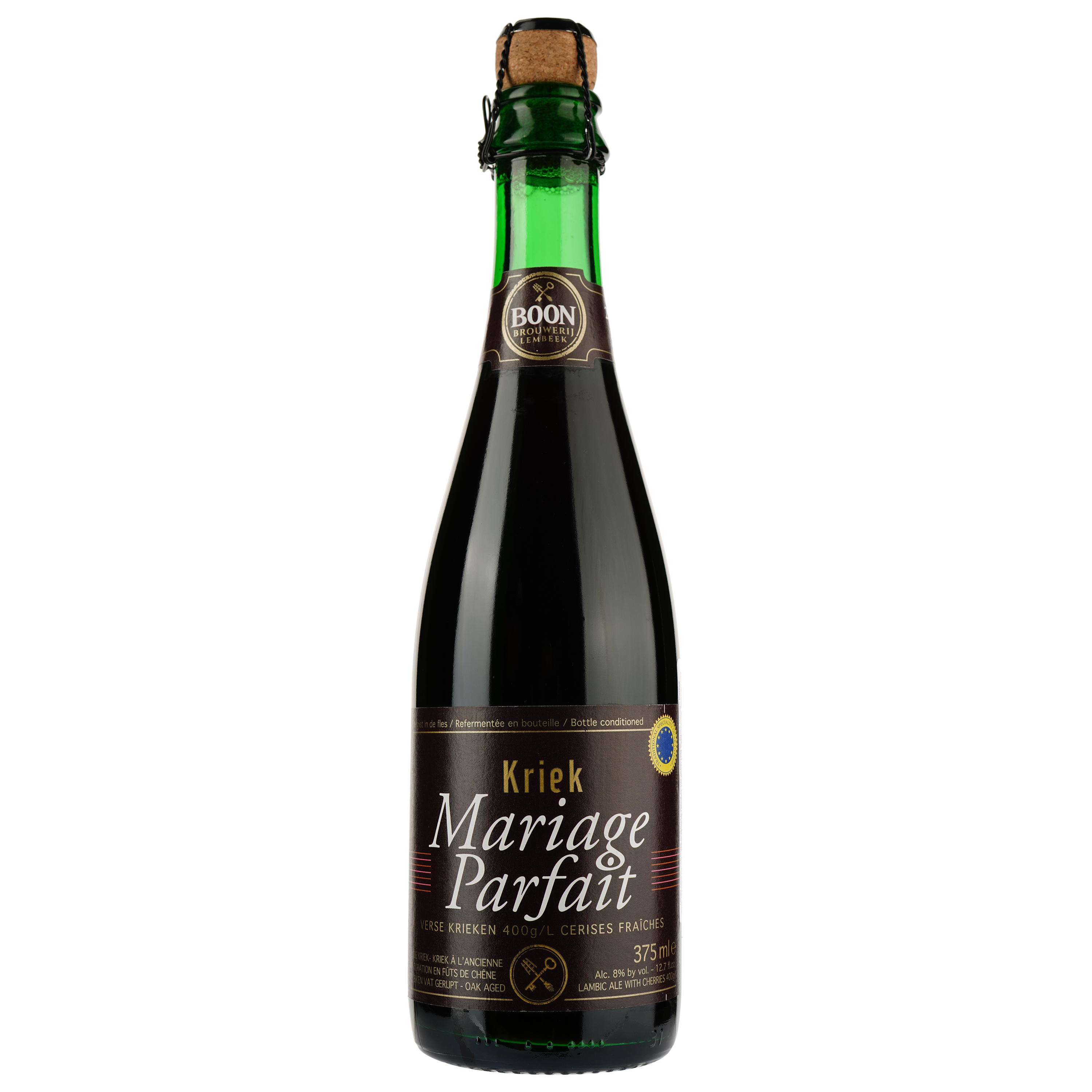 Пиво Brouwerij Boon Kriek Mariage Parfait, красное, 8%, 0,375 л (591367) - фото 2