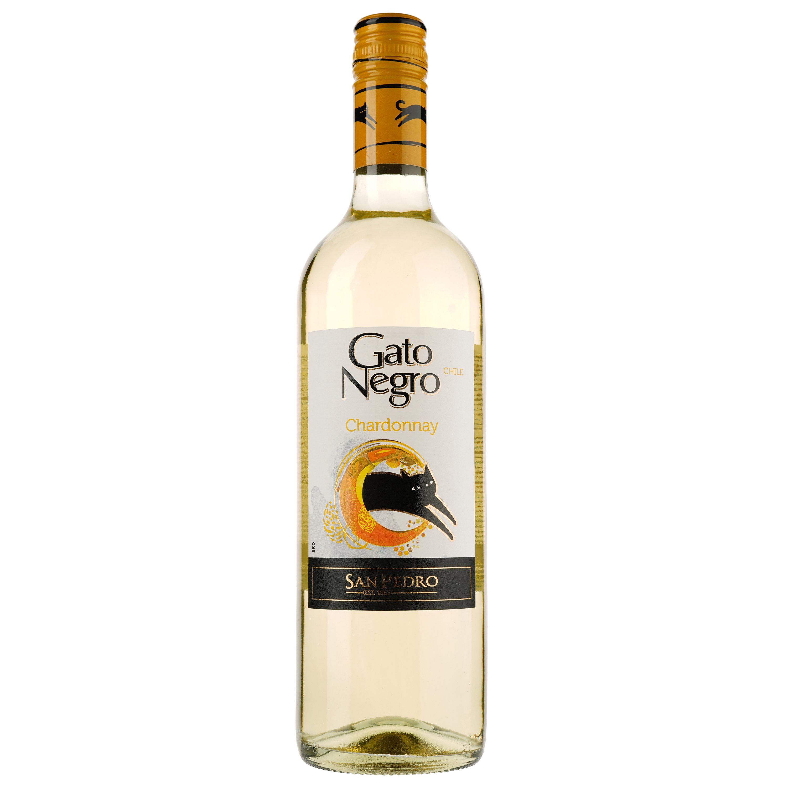 Вино Gato Negro Chardonnay, белое, сухое, 0,75 л - фото 1