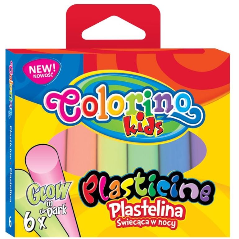 Пластилин Colorino Glow, флуоресцентный, 100 г, 6 цветов (42680PTR) - фото 1