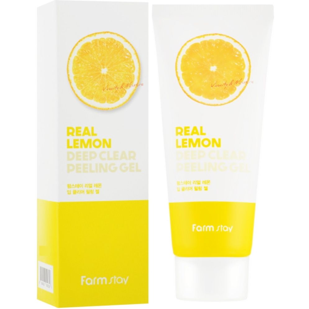 Очищаючий пілінг-гель для обличчя FarmStay Real Lemon Deep Clear Peeling Gel з екстрактом лимону 100 мл - фото 1