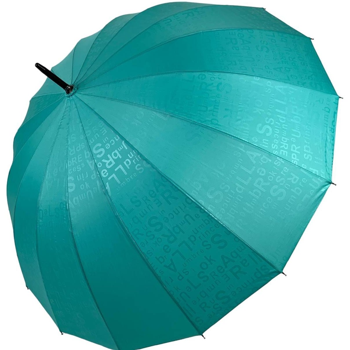Жіноча парасолька-палиця напівавтомат Toprain 100 см бірюзова - фото 1