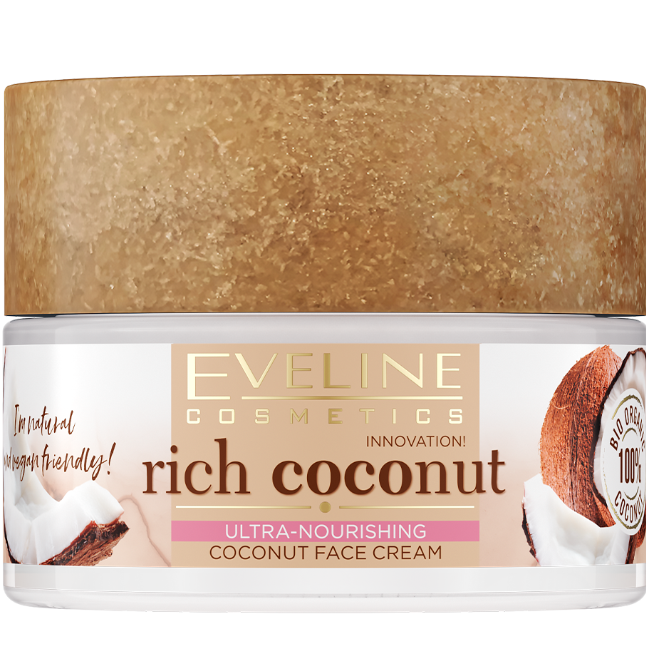Мультипоживний кокосовий крем для обличчя Eveline Rich Coconut, 50 мл - фото 1
