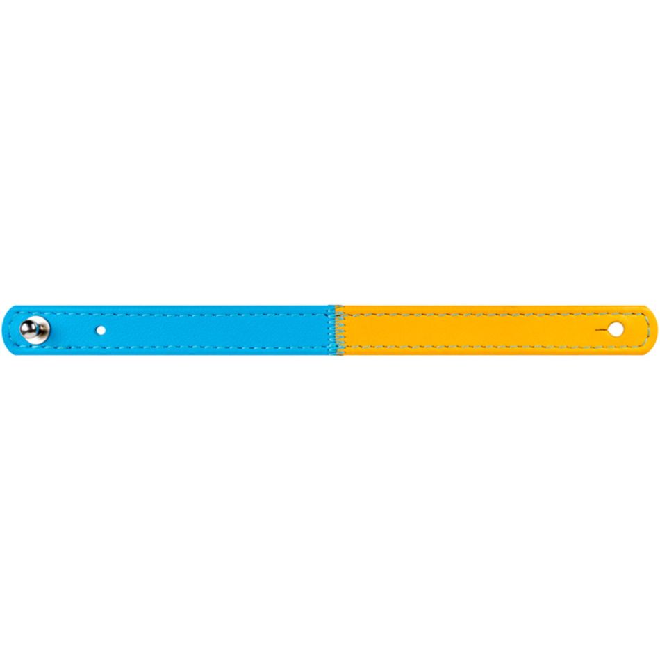 Браслет Waudog Family Colors of freedom, кожа, S, 18-20х1,5 см, желтый с голубым - фото 3