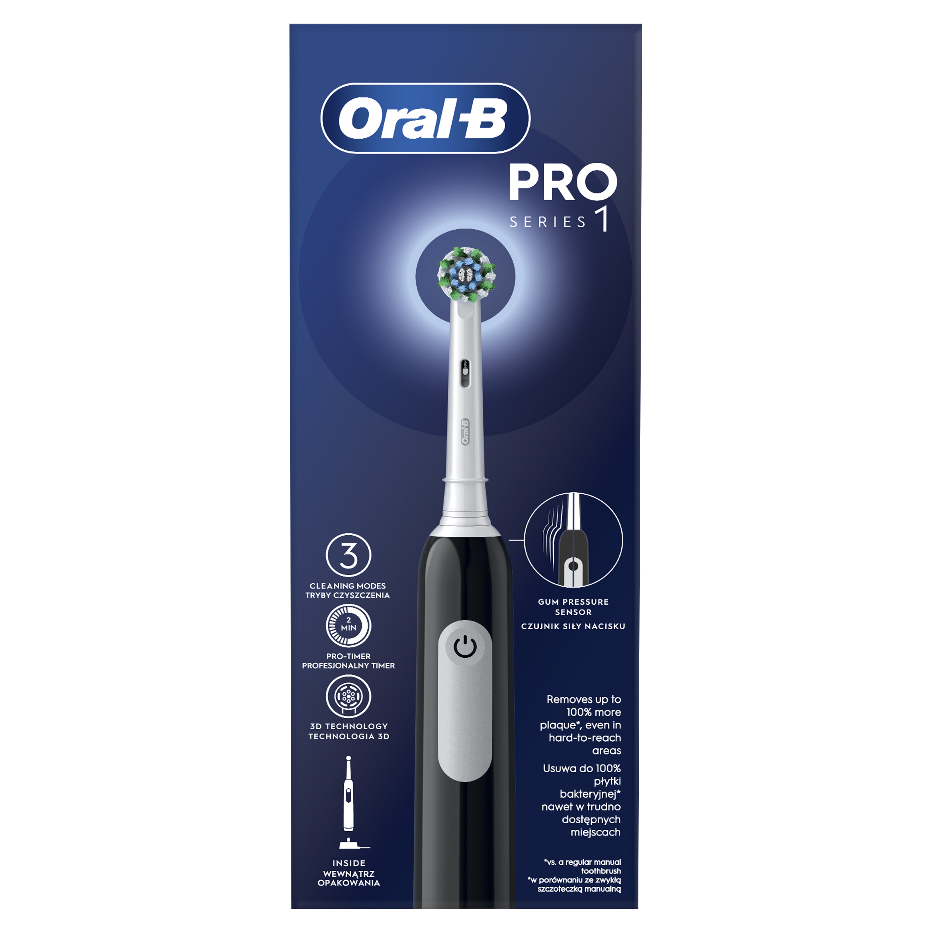 Електрична зубна щітка Oral-B Braun Pro Series 1 чорна + футляр - фото 2
