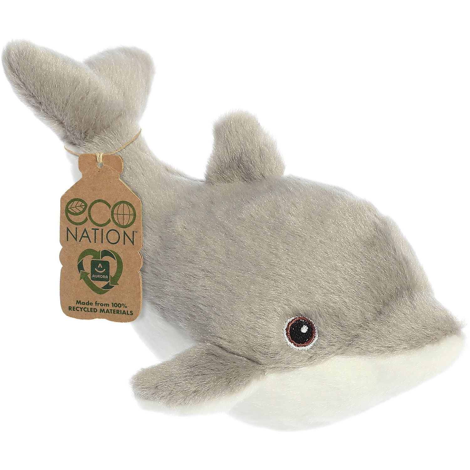 Мягкая игрушка Aurora Eco Nation Дельфин, 38 см, серая (200207F) - фото 3