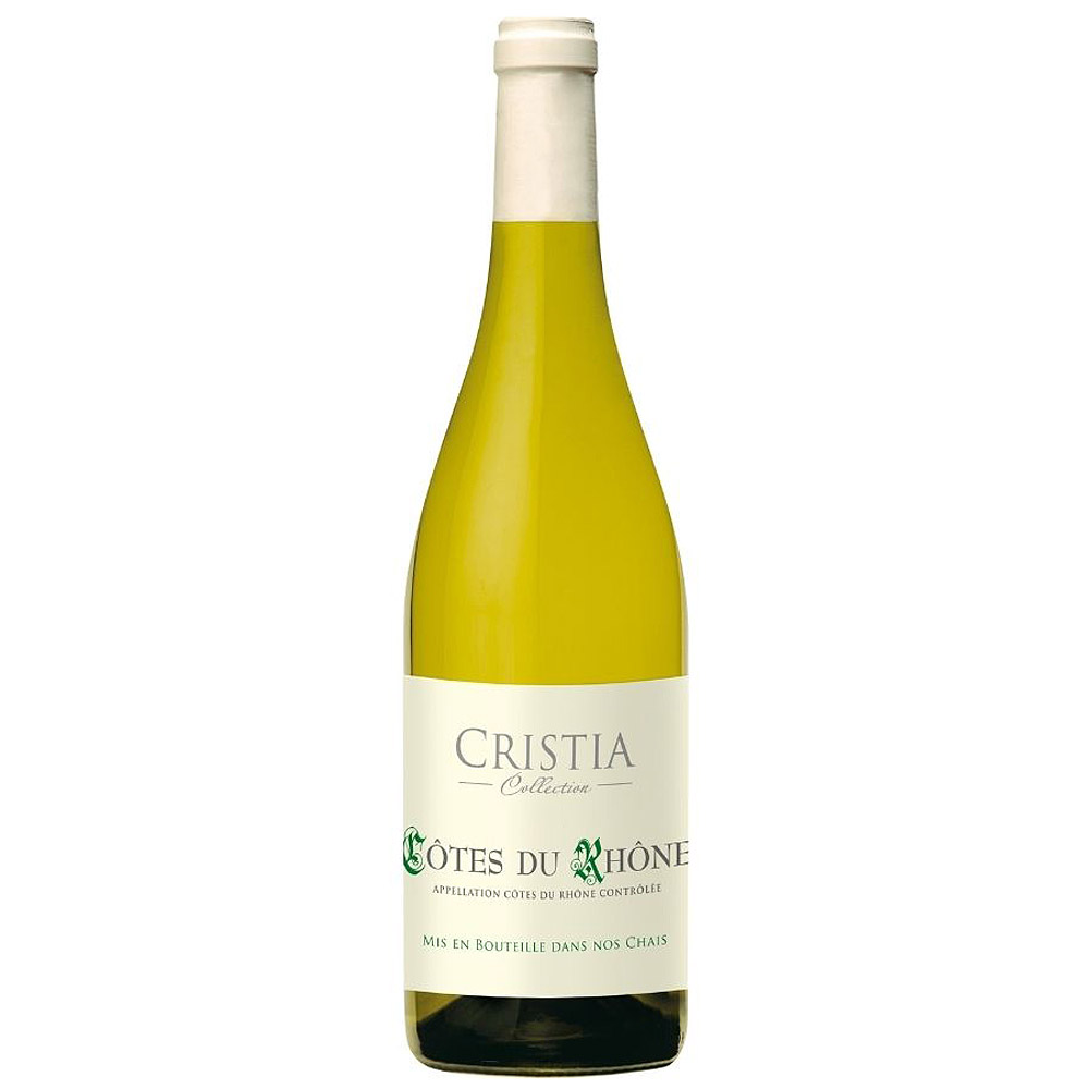 Вино Cristia Cotes du Rhone Blanc белое сухое 0.75 л - фото 1