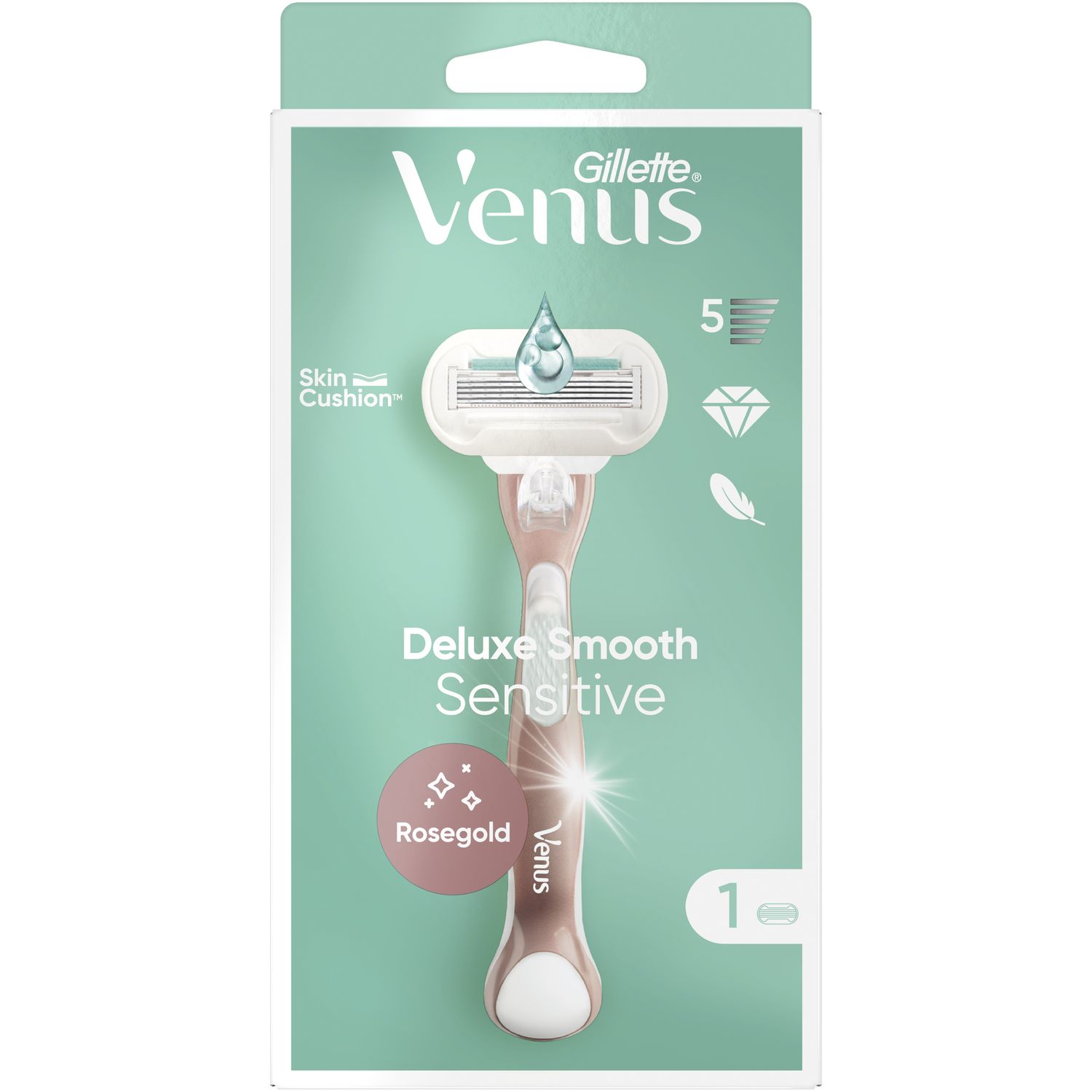 Станок для гоління Gillette Venus Extra Smooth Sensitive RoseGold, з 1 змінним картриджем - фото 2