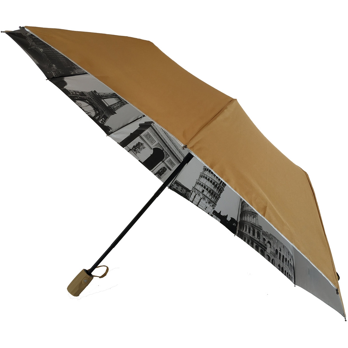 Жіноча складана парасолька напівавтомат Bellissima 102 см бежева - фото 1