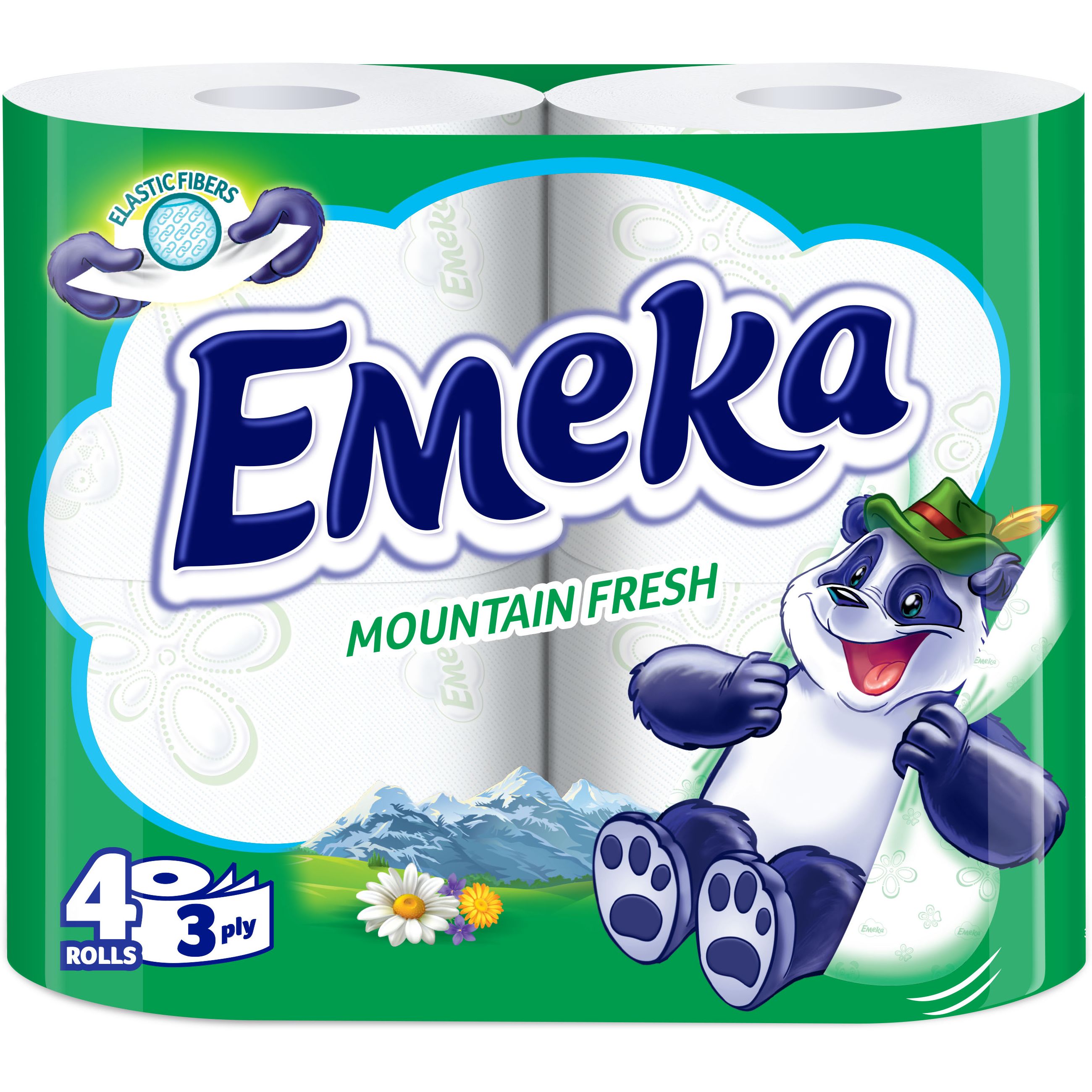 Трехслойная туалетная бумага Emeka Mountain Fresh Горная свежесть 4 рулона (75742) - фото 1