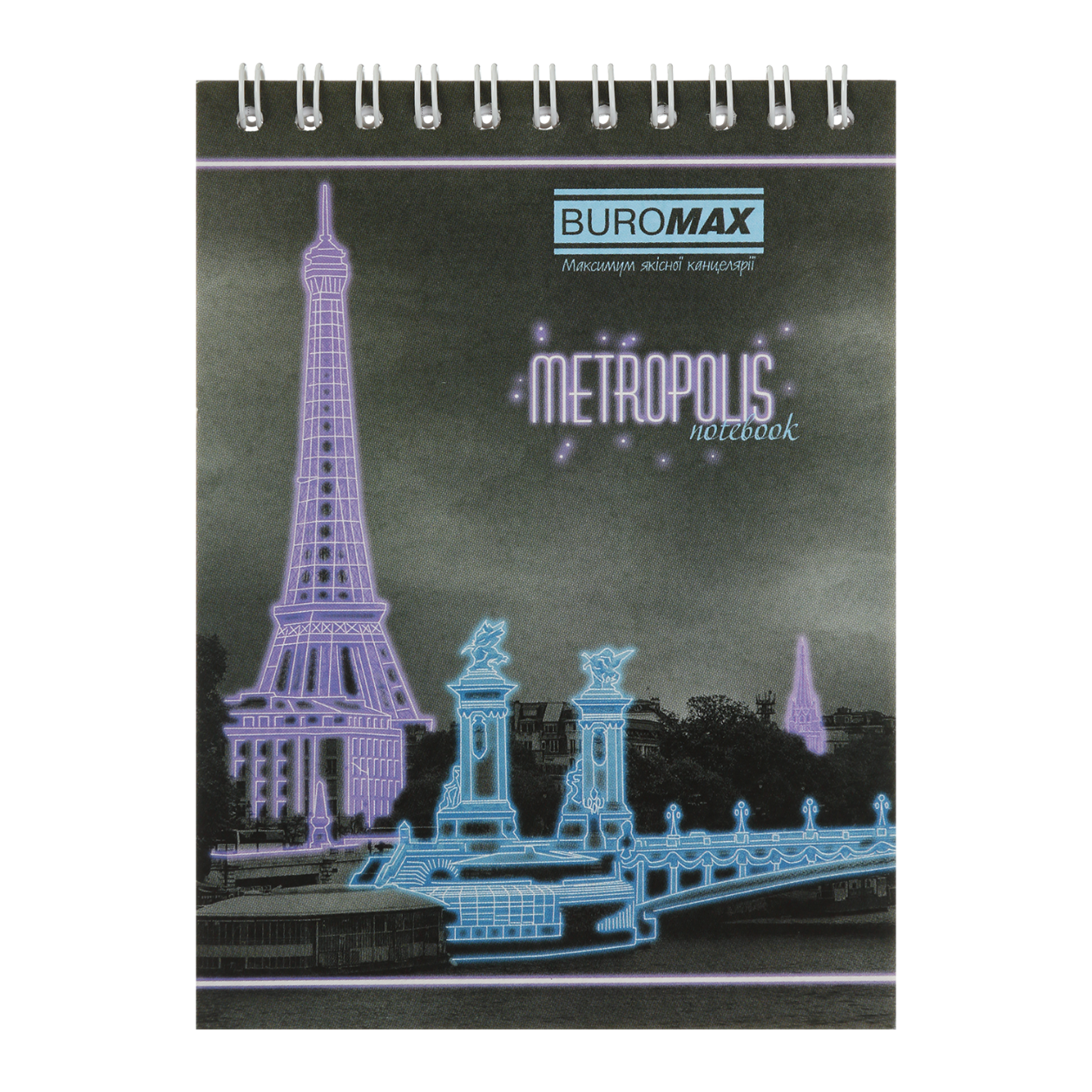 Блокнот на пружині Buromax Metropolis А-6, 48 аркушів фіолетовий (BM.24645101-07) - фото 1