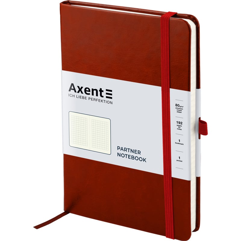 Книга записная Axent Partner Lux A5- в клеточку 96 листов бордовая (8202-05-A) - фото 2