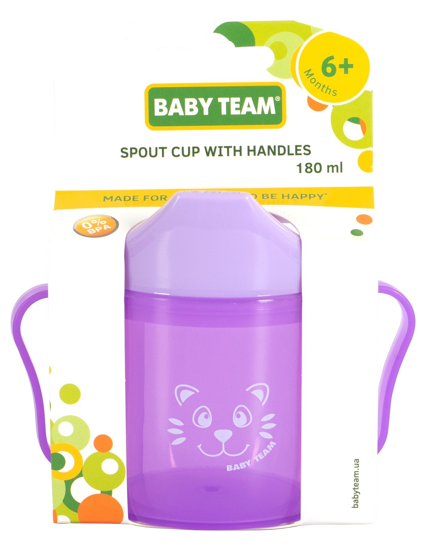 Поильник Baby Team, со спаутом, от 6 мес., 180 мл, фиолетовый (5007_фиолетовый) - фото 3