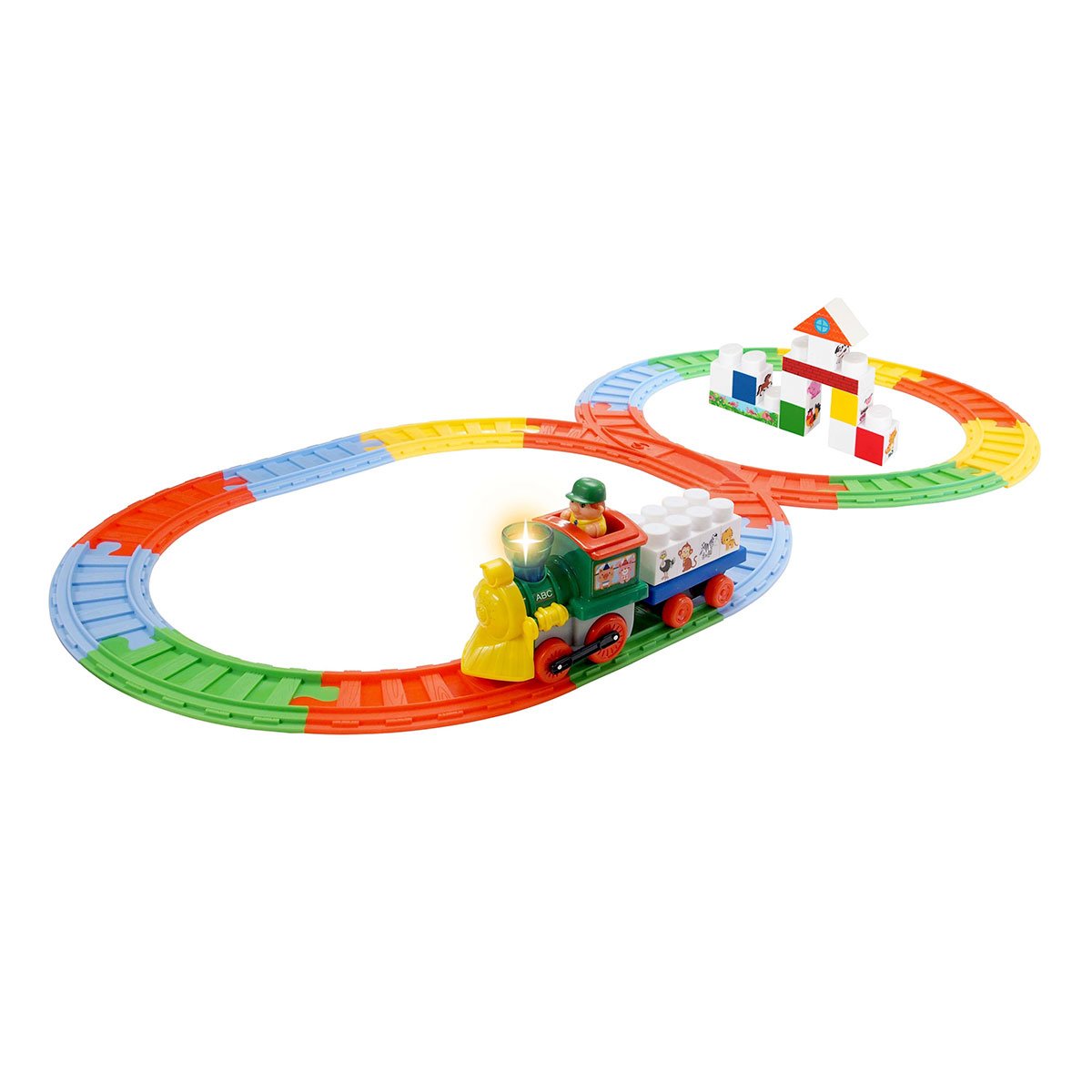 Игровой набор Kiddieland Паровозик с животными, с конструктором и железной дорогой (061853) - фото 1
