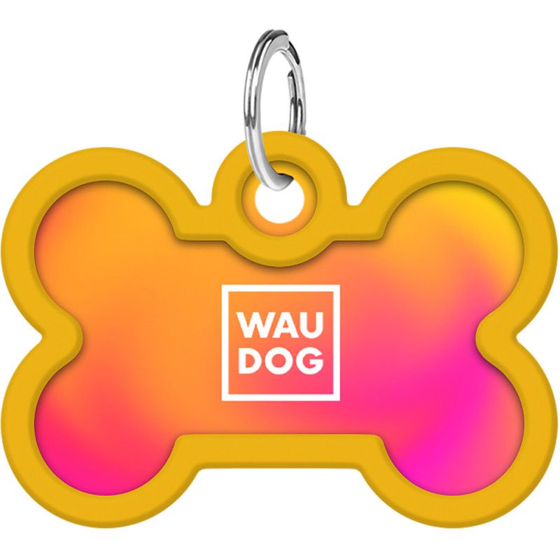 Адресник для собак і котів Waudog Smart ID з QR паспортом Градієнт помаранчевий 4х2.8 см - фото 2