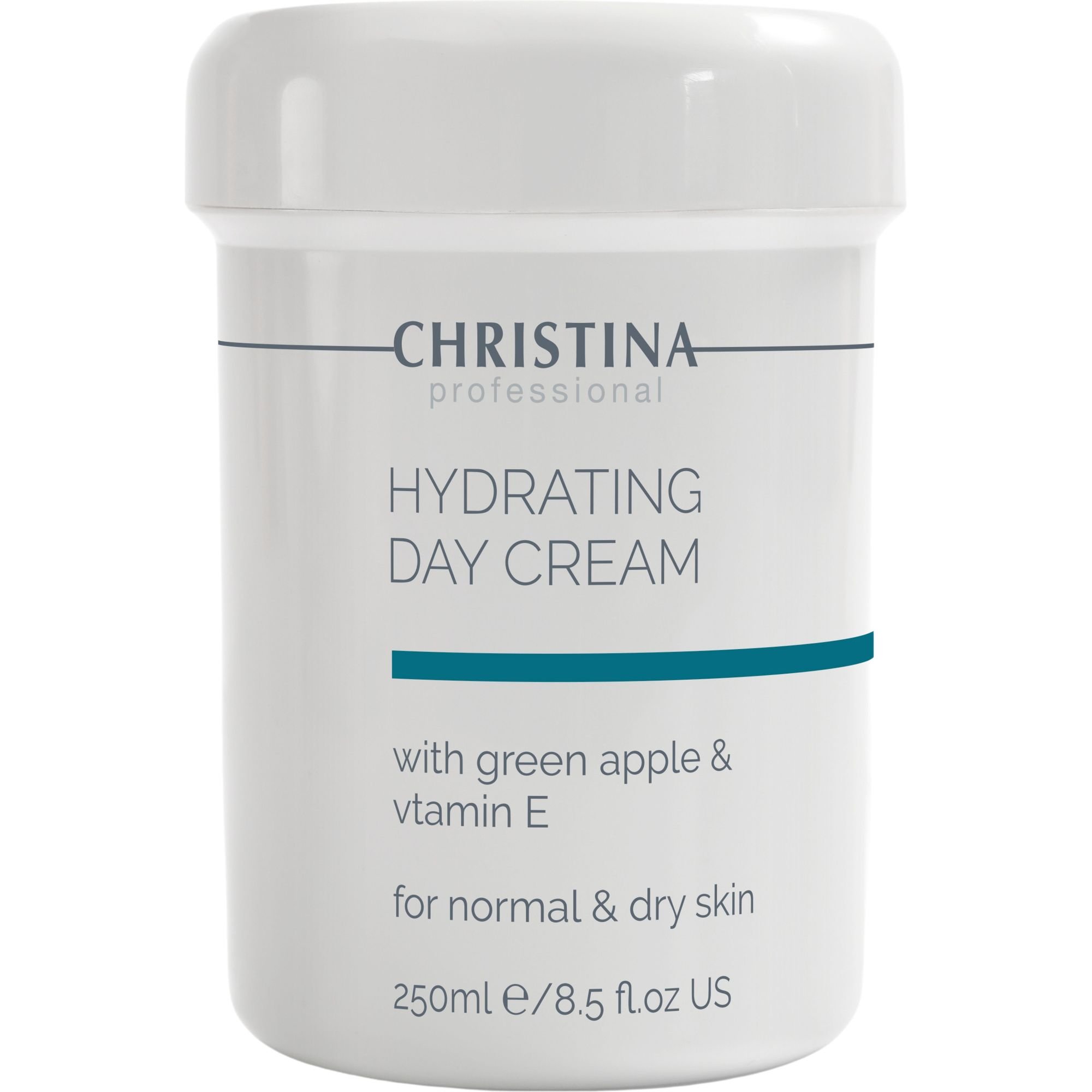 Зволожувальний крем для нормальної та сухої шкіри Christina Hydrating Day Cream With Green Apple & Vitamin E з яблуком і вітаміном Е 250 мл - фото 1