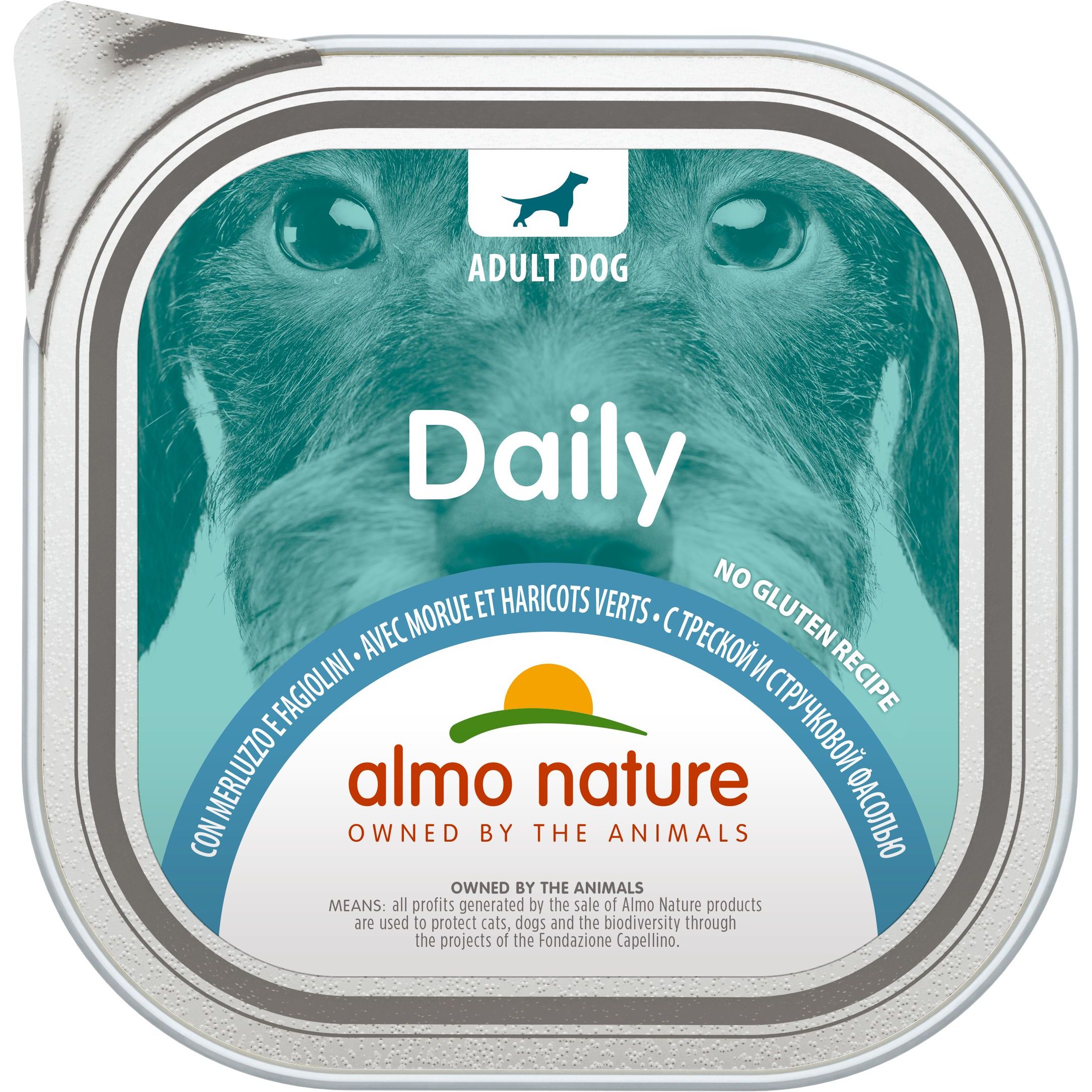 Вологий корм для собак Almo Nature Daily Dog тріска і зелена квасоля 300 г - фото 1