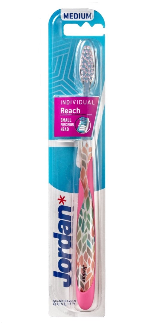 Дизайнерская зубная щетка Jordan Individual Reach, розовый с дизайном - фото 1