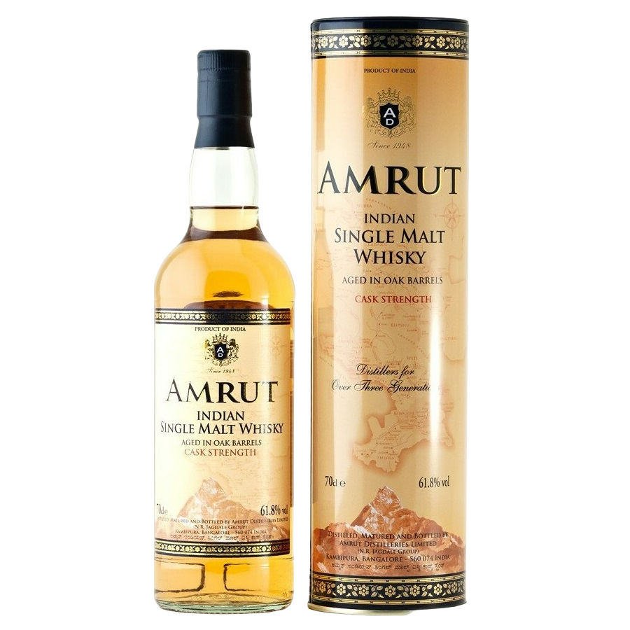 Виски Amrut Cask Strength Single Malt Indian Whiskey, в тубусе, 61,8%, 0,7 л - фото 1
