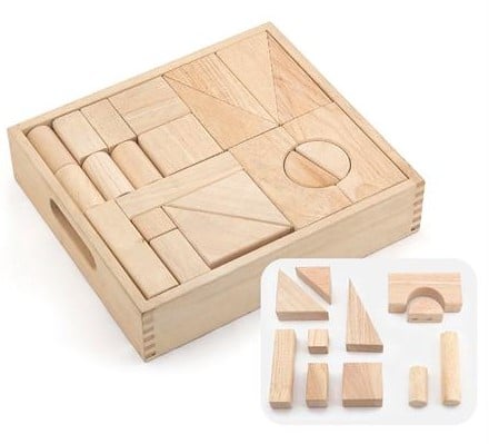 Дерев'яні будівельні кубики Viga Toys, незабарвлені, 48 шт (59166) - фото 1