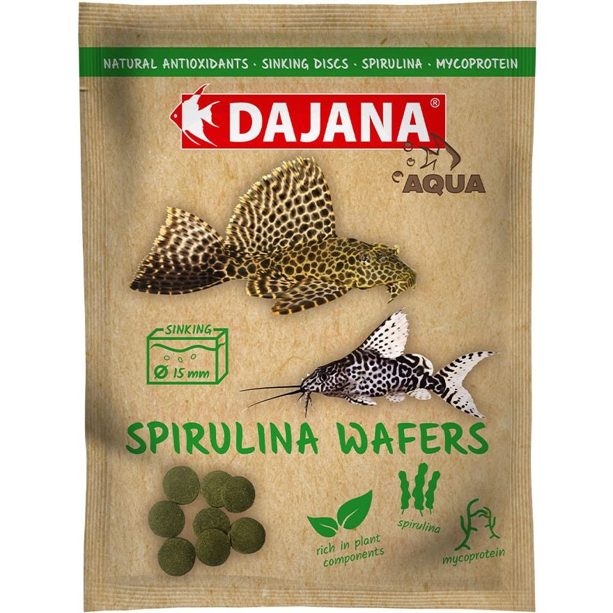 Корм Dajana Spirulina Wafers для донних травоїдних риб у чіпсах 25 г - фото 1