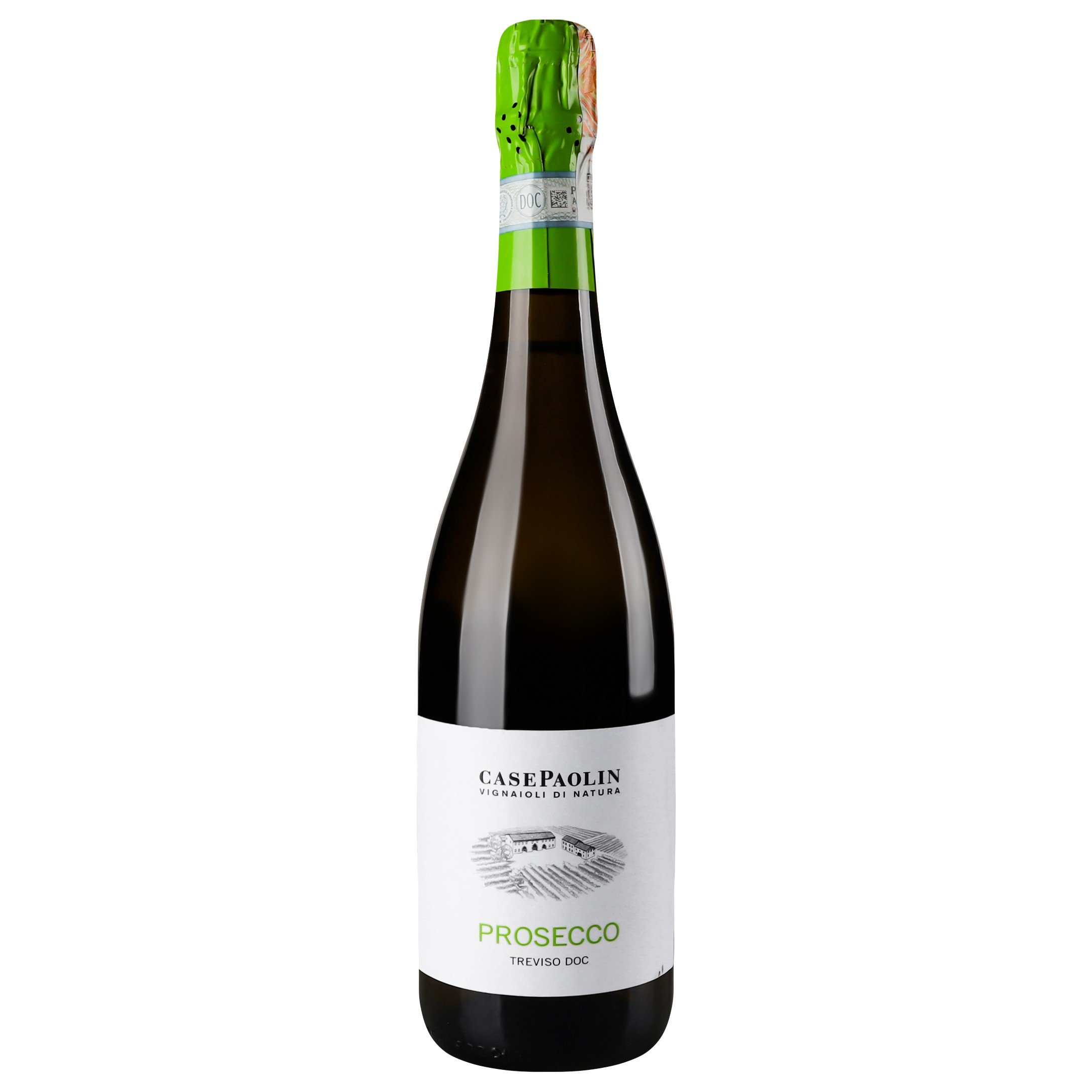 Вино ігристе Case Paolin Prosecco DocTreviso Spumante Extra Dry Bio, 11%, 0,75 л (ALR16309) - фото 1
