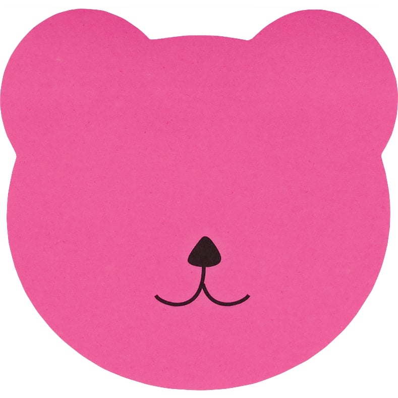 Блок паперу з клейким шаром Axent Bear 70х70 мм 50 аркушів, рожевий (2444-01-A) - фото 1