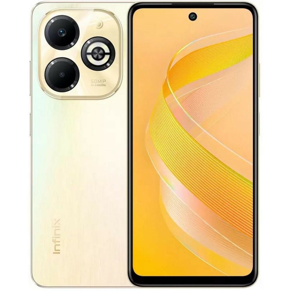 Смартфон Infinix Smart 8 Plus 4/128Gb Shiny Gold (X6526) (UA UCRF) - фото 1