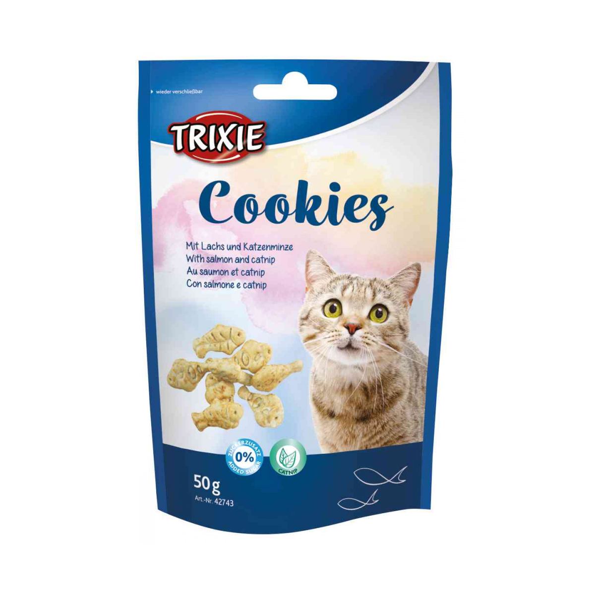 Печиво для кішок Trixie Cookies, з лососем і котячої м'ятою, 50 г - фото 1