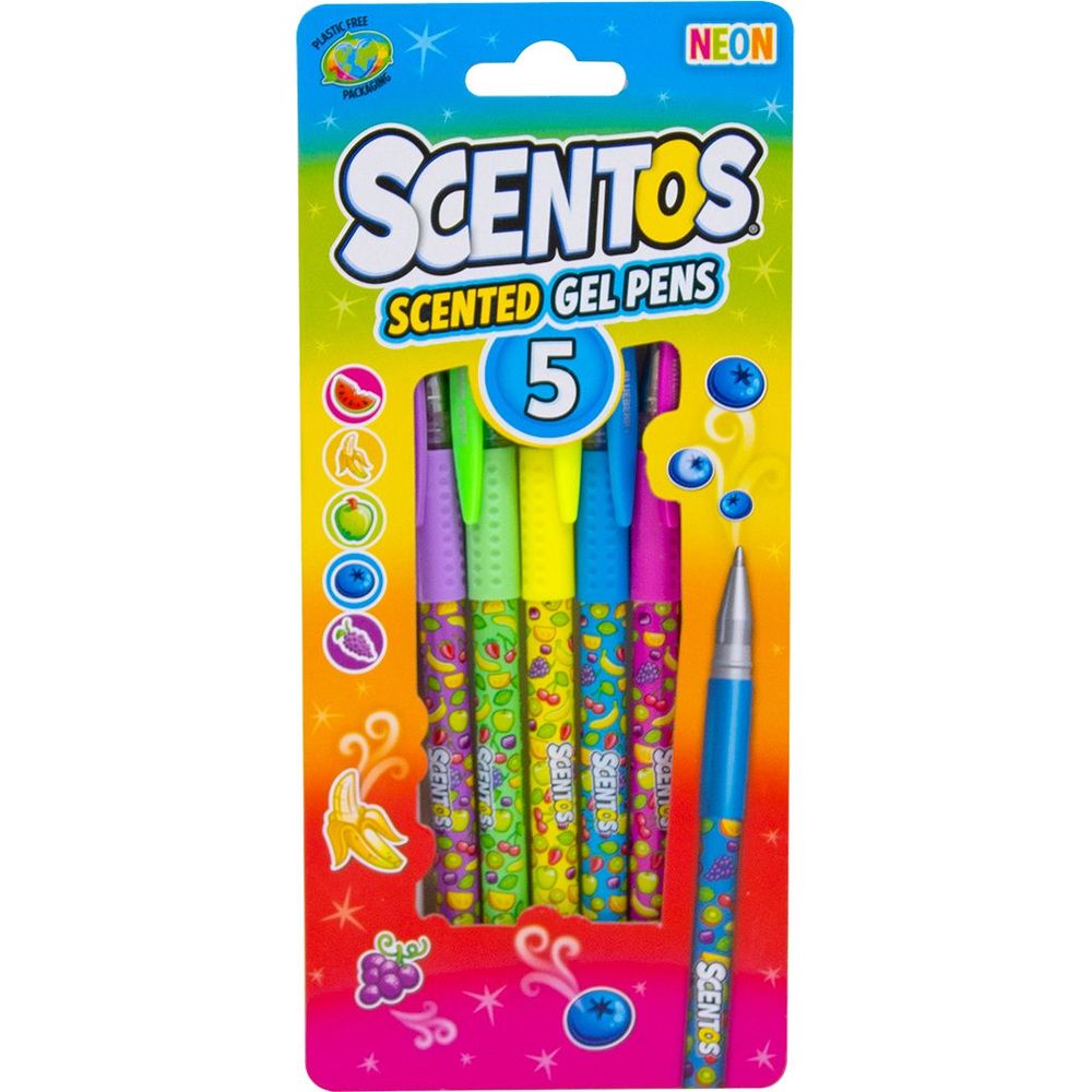 Набір ароматних гелевих ручок Scentos Неоновий коктейль, 5 кольорів (12264) - фото 1