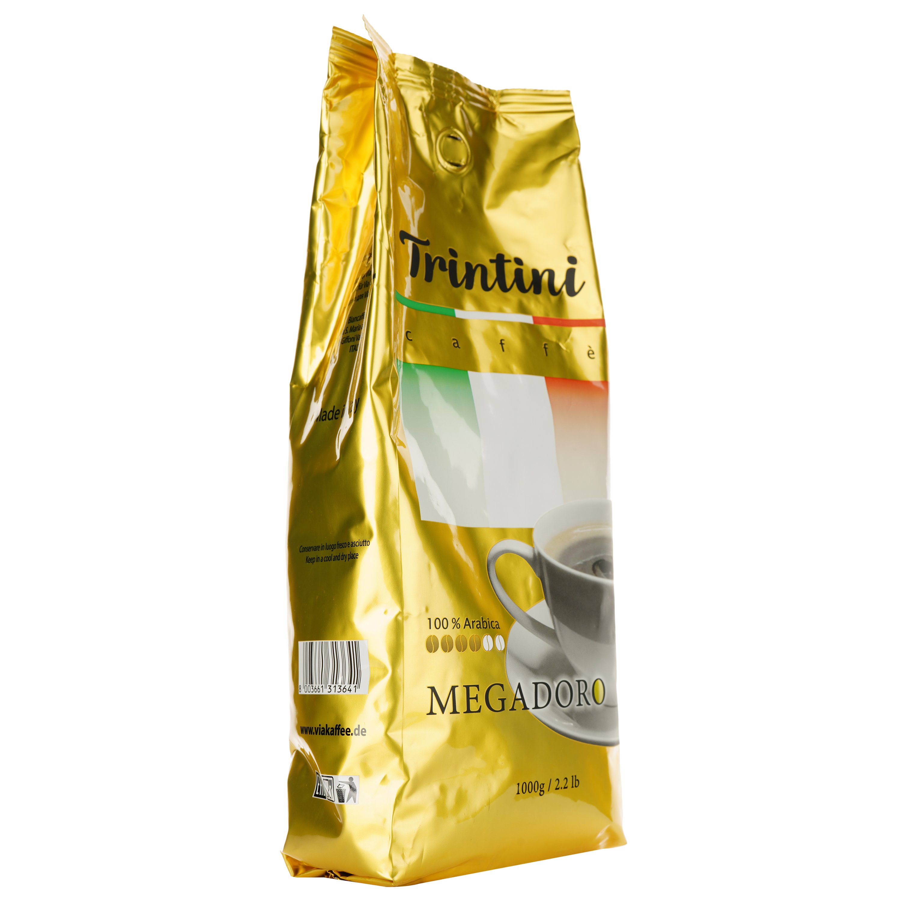 Кофе в зернах Trintini Caffee Megadoro, жаренный, 1 кг (916696) - фото 2