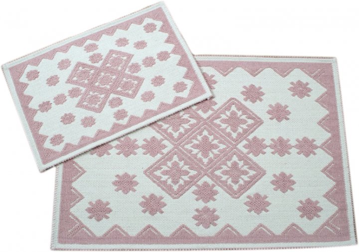 Набір килимків Irya Culina pudra, 90х60 см та 60х40 см, сітло-рожевий (svt-2000022238113) - фото 1