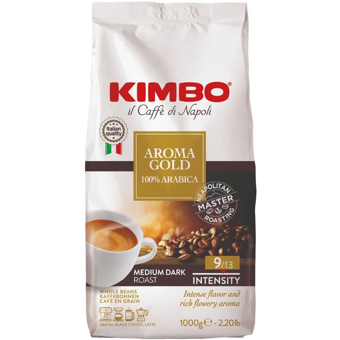 Кофе в зернах Kimbo Aroma Gold, 100% Arabica, 1 кг (732159) - фото 1