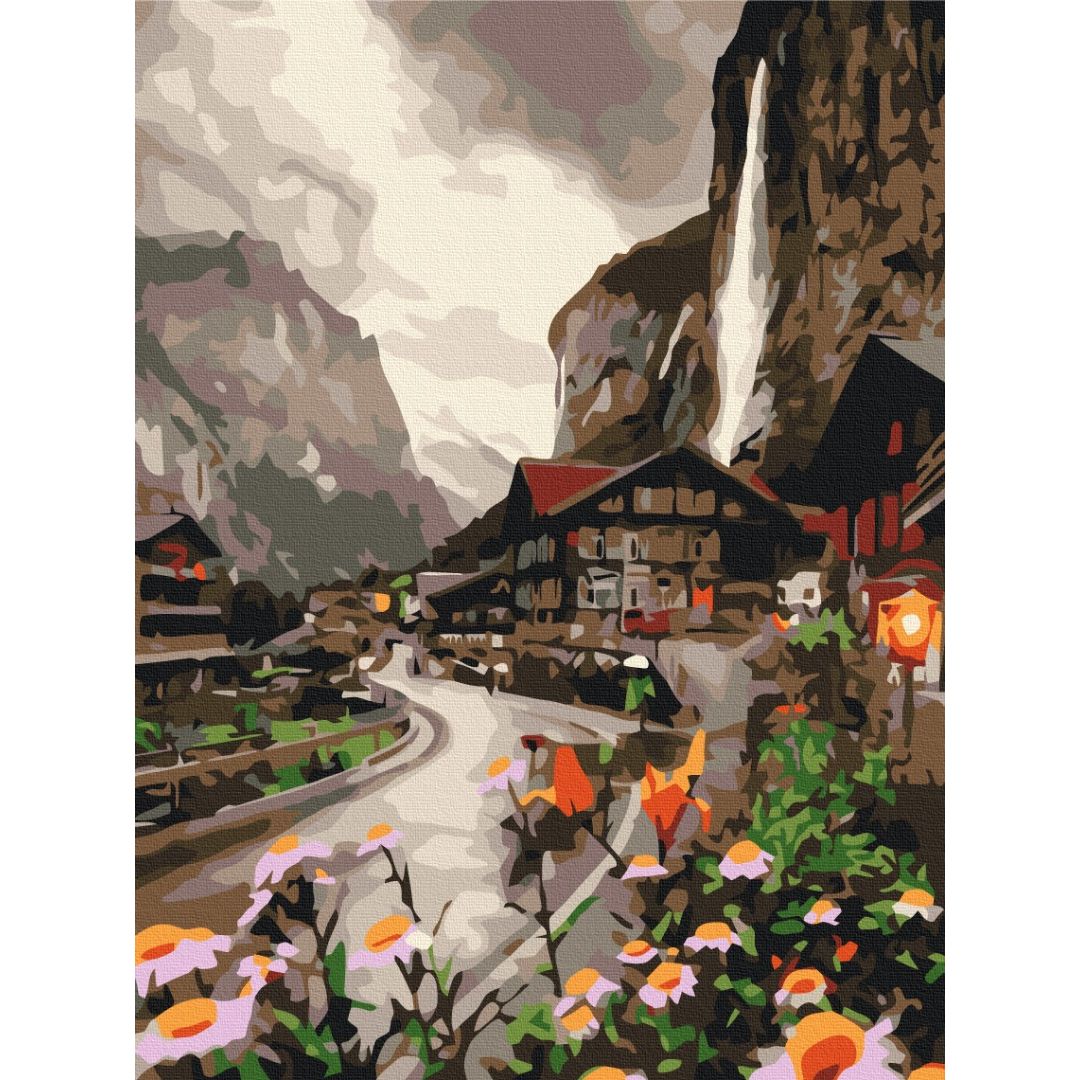 Картина за номерами Містечко у Швейцарії Brushme 30х40 см різнокольорова 000277192 - фото 1