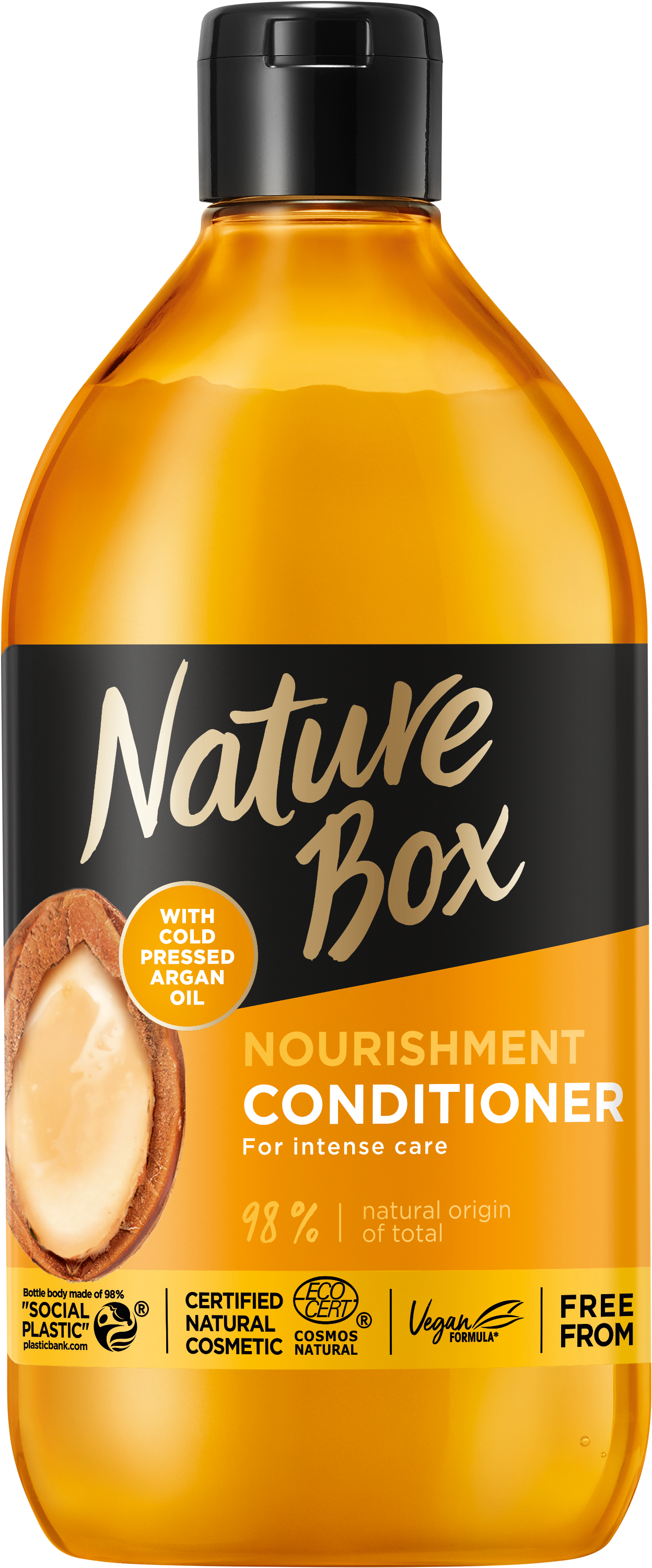Бальзам Nature Box для живлення та інтенсивного догляду за волоссям, з аргановою олією холодного віджиму, 385 мл - фото 1