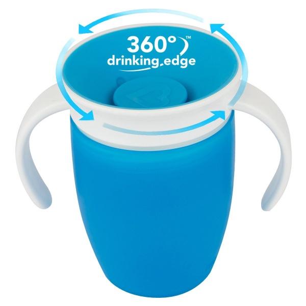 Чашка непроливна Munchkin Miracle 360 з ручками, 207 мл, блакитний (01209401.01) - фото 3