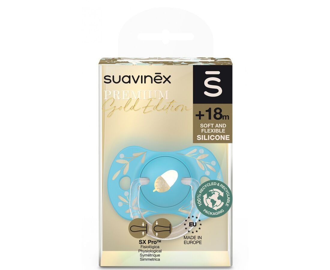 Пустушка фізіологічна Suavinex Gold Edition, +18 міс., блакитна (307862) - фото 3