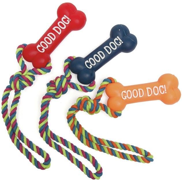 Іграшка для собак Camon Кістка з мотузкою, вініл, 39 см, в асортименті - фото 3