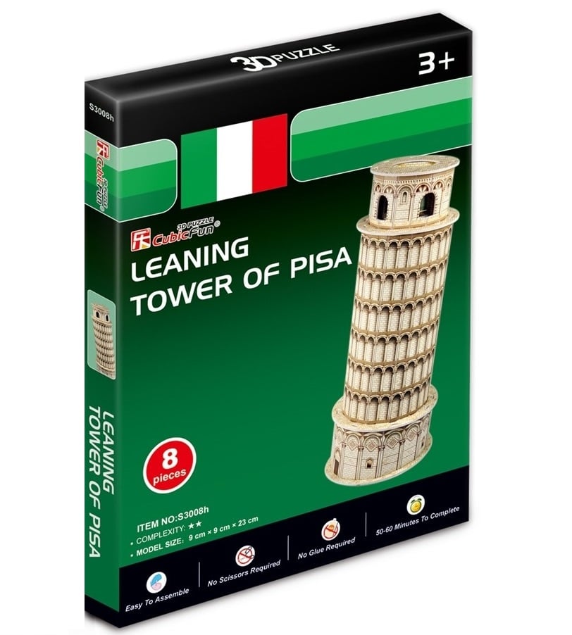 3D Пазл CubicFun Пизанская башня, 8 элементов (S3008h) - фото 1