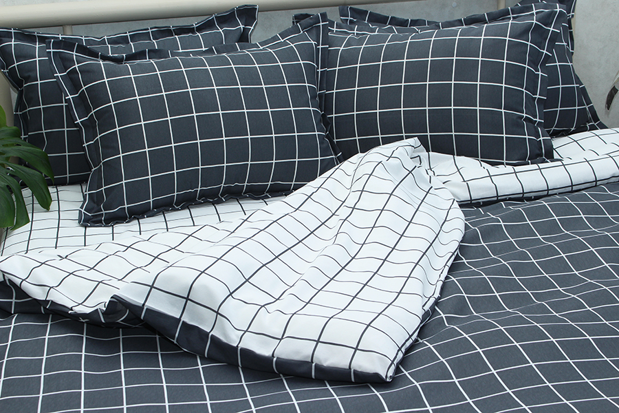 Комплект постельного белья TAG Tekstil с компаньоном Евро Черно-белый 000240758 (R-T9266) - фото 4