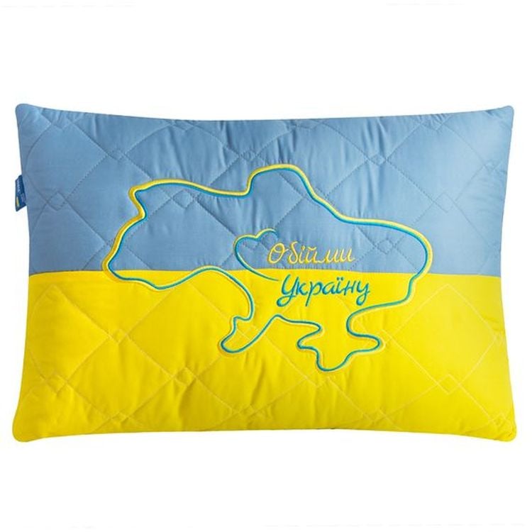 Подушка декоративна Ideia Обійми Україну, 45х65 см, блакитна з жовтим (8-35259) - фото 1