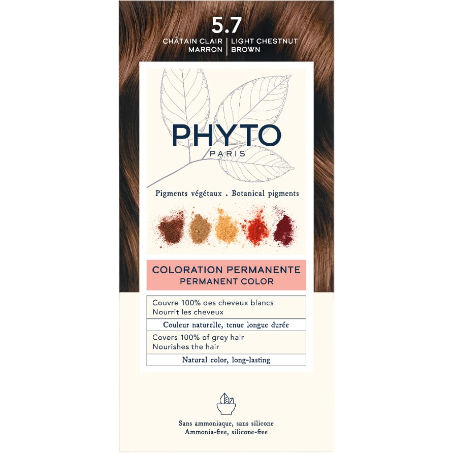 Крем-краска для волос Phyto Phytocolor, тон 5.7 (светлый шатен, каштановый), 112 мл (РН10022) - фото 1