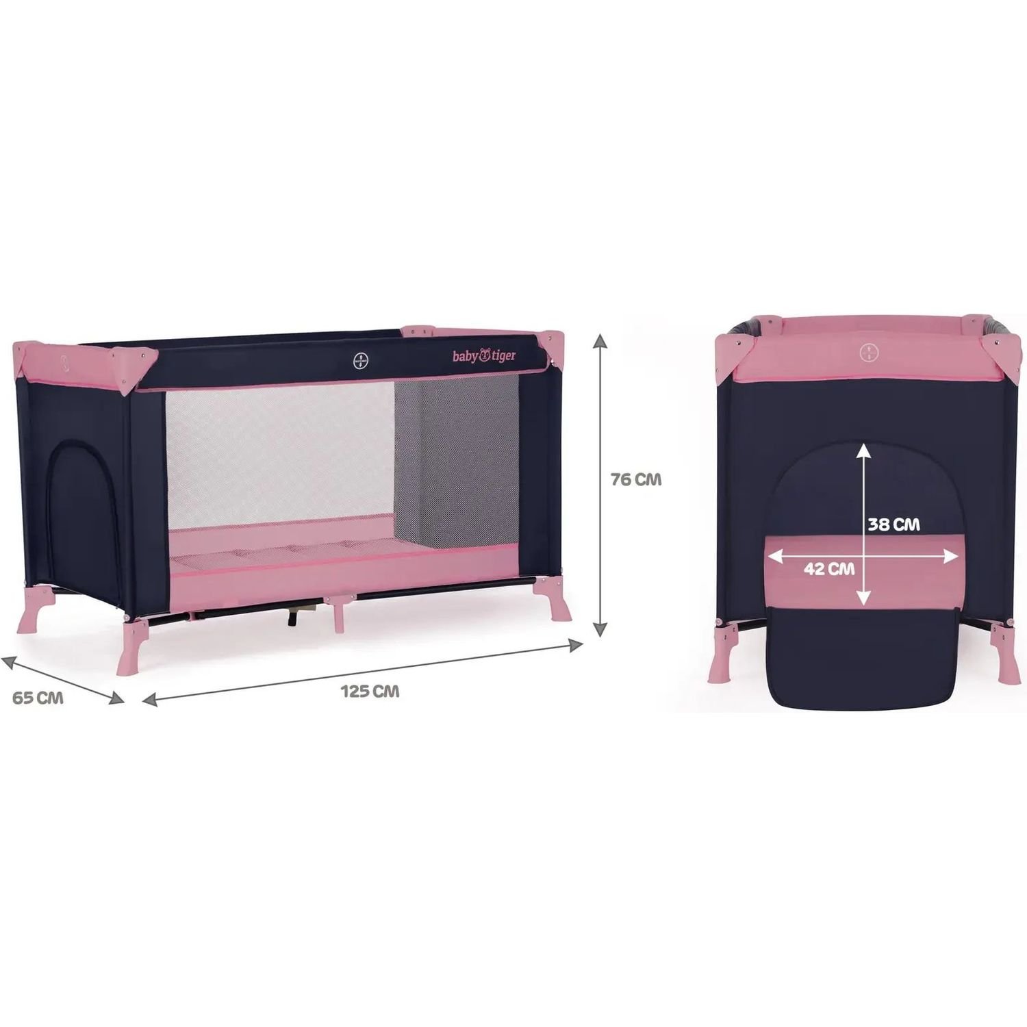 Кровать-манеж Babytiger Viki Pink Navy темно-серый с розовым (00-00304829) - фото 10