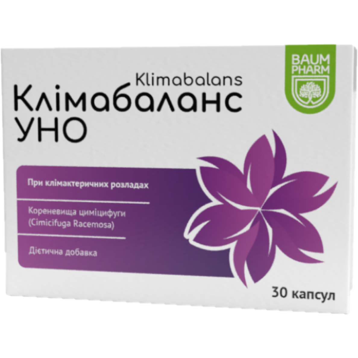 Клімобаланс Уно натуральна добавка Baum Pharm 30 капсул - фото 1