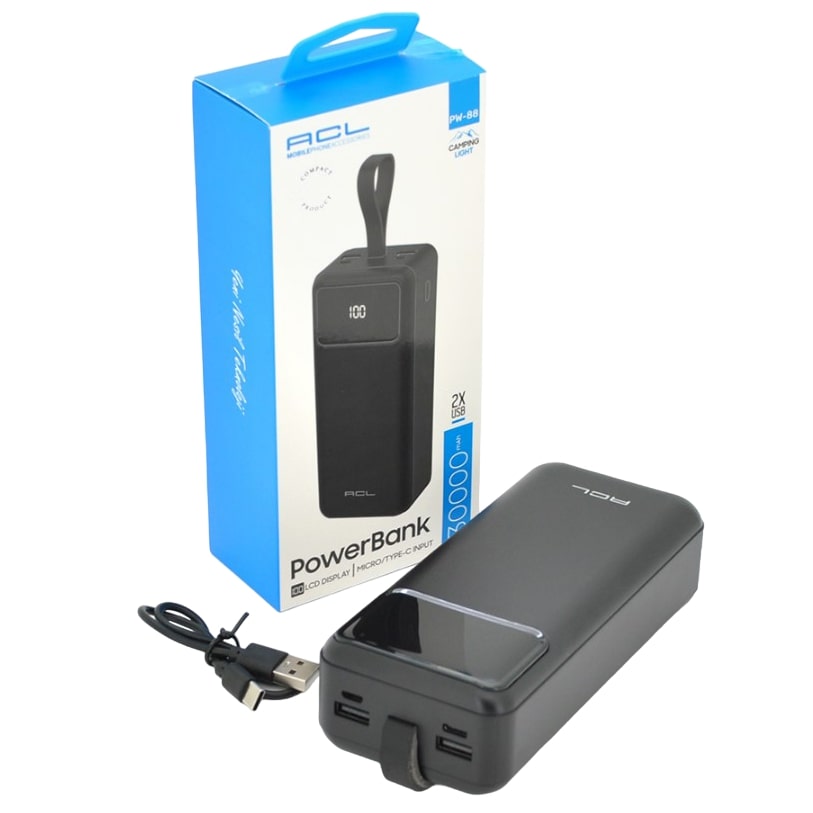 Повербанк Powerbank ACL PW88 30000mAh TypeC + Micro Black - фото 4