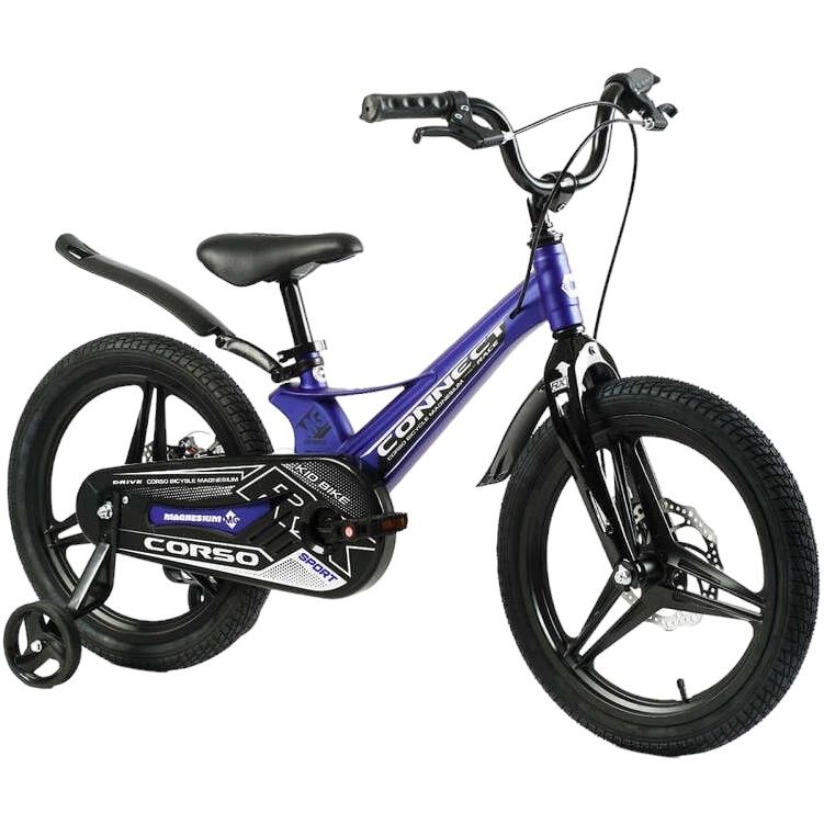 Детский велосипед Corso Connect 18 дюймов синий 283778 - фото 1